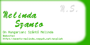 melinda szanto business card